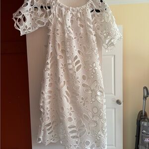 White Lace Off-Shoulder Dress